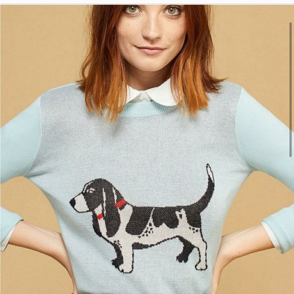 Modcloth Sweaters - ModCloth Intarsia Hound Dog Sweater Blue Small